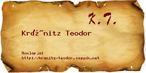 Kránitz Teodor névjegykártya